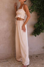 Load image into Gallery viewer, Wide Leg Pants Set | Ruffled Sleeveless Top and Pants
