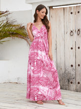 Load image into Gallery viewer, Maxi Dress | Printed Surplice Spaghetti Strap Dress
