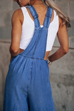 Load image into Gallery viewer, Womens Denim Overalls |  Distressed Wide Leg Blue Denim Overalls
