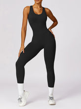 Load image into Gallery viewer, Yoga Jumpsuit | Basic Sleeveless Cutout Racer-Back Jumpsuit
