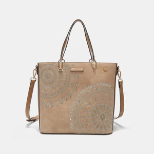 Metallic Embroidery Rhinestone Tote Bag