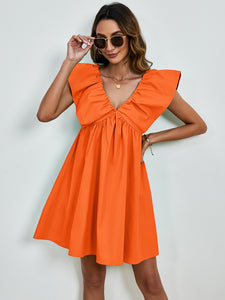 V-Neck Cap Sleeve Mini Dress | Dress