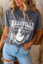 Load image into Gallery viewer, Gray Nashville Music City Graphic Mineral Washed Tee
