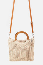 Load image into Gallery viewer, Crochet Knit Convertible Tote Bag with Tassel
