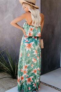 Womens Dress | Slit Tropical Sleeveless Tube Dress | Dresses/Maxi Dresses