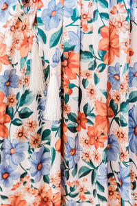 Sky Blue Floral Print Wrap Belted Maxi Dress | Dresses/Maxi Dresses