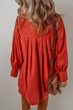 Load image into Gallery viewer, Pocketed Long Sleeve Shirt Dress | Button Down
