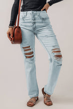 Load image into Gallery viewer, Beau Blue Vintage Acid Wash Distressed Straight Leg Jeans | Bottoms/Jeans
