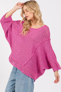 Asymmetrical Open Stitch Sweater