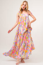 Load image into Gallery viewer, Maxi Dress | Full Size Printed Tie Shoulder Tiered Dress
