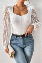 Load image into Gallery viewer, Lace Sleeve Bodysuit | White Bishop Sleeve
