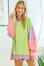 Load image into Gallery viewer, Color Block Long Sleeve Sweatshirt
