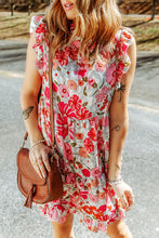 Load image into Gallery viewer, White Ruffled Tank Floral Dress | Dresses/Floral Dresses
