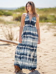 Womens Tie-Dye Dress | Tie-Dye Halter Neck Sleeveless Dress | Dresses/Maxi Dresses