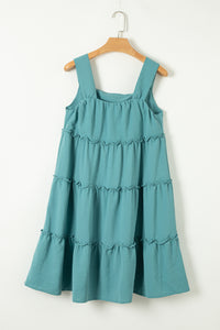 Mini Dress | Frilled Tiered Sleeveless Flowy Dress