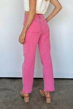 Load image into Gallery viewer, Pink Ankle-length Flare Leg Raw Hem Jeans | Bottoms/Jeans
