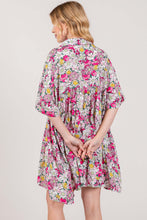 Load image into Gallery viewer, Mini Dress | Floral Button Down Mini Shirt Dress
