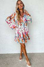 Load image into Gallery viewer, White Floral Tiered Mini Dress | Dresses/Floral Dresses
