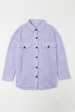 Load image into Gallery viewer, Shirt Jacket | Purple Plush Button Down Pocket
