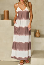 Load image into Gallery viewer, Maxi Dress | White Striped Tie Dye Dress
