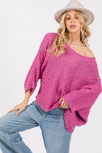 Load image into Gallery viewer, Asymmetrical Open Stitch Sweater
