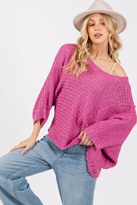 Asymmetrical Open Stitch Sweater