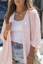 Load image into Gallery viewer, Pink Sheer Lightweight Knit Long Sleeve Cardigan
