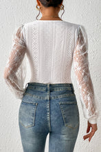 Load image into Gallery viewer, Lace Sleeve Bodysuit | White Bishop Sleeve
