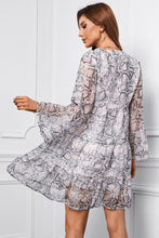 Load image into Gallery viewer, Tiered Dress | Flared Sleeves Printed Dress
