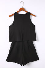 Load image into Gallery viewer, Black O Neck Ruffle Romper
