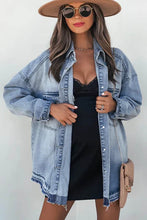 Load image into Gallery viewer, Denim Jacket | Sky Blue Pocket Buttoned Oversized
