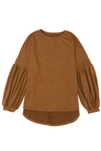 Load image into Gallery viewer, Faux Knit Jacquard Puffy Long Sleeve Top | Tops/Long Sleeve Tops
