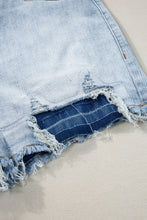 Load image into Gallery viewer, Light Blue Vintage Washed Raw Edge Jean Shorts | Bottoms/Denim Shorts
