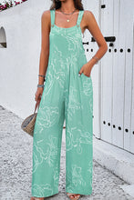 Load image into Gallery viewer, Moonlight Jade Printed Bib Wide Leg Overalls | Bottoms/Jumpsuits &amp; Rompers
