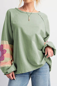 Flower Patch Balloon Sleeve Top