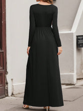 Load image into Gallery viewer, Maxi Dress | Pocketed V-Neck Long Sleeve Dress
