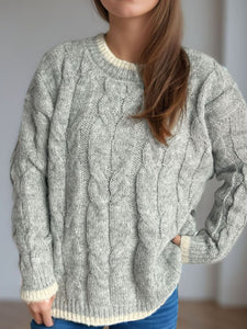 Cable Knit Round Neck Sweater