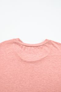 T-Shirt Dress | Rose Pink Center Seam Rolled Cuffs
