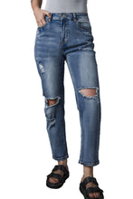 Load image into Gallery viewer, Sky Blue Open Knee Cutout Straight Leg Jeans | Bottoms/Jeans
