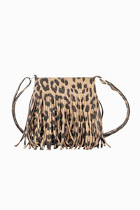 Leather Fringe Sling Cross Body Bag