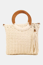 Load image into Gallery viewer, Crochet Knit Convertible Tote Bag with Tassel
