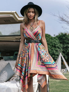 Bohemian Cami Dress | Printed Handkerchief Dress