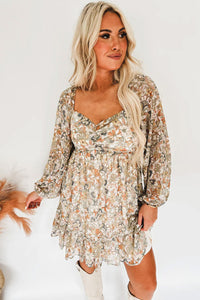 Floral Print Smocked Back Puff Sleeve Mini Dress | Dresses/Floral Dresses