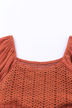 Load image into Gallery viewer, Brown Textured Front Crochet Babydoll Dress | Dresses/Mini Dresses
