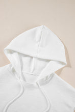 Load image into Gallery viewer, Hoodie Shorts Set | White Textured Cropped Activewear
