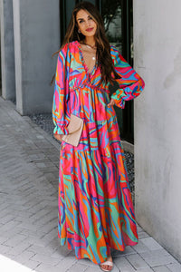 Multicolor Wild Lotus Ruffle Tiered Maxi Dress | Dresses/Maxi Dresses