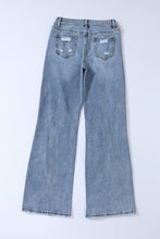 Load image into Gallery viewer, Sky Blue Destroyed Open Knee Wide Leg Jeans
