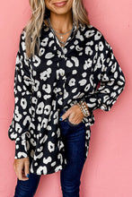 Load image into Gallery viewer, Black Leopard Print Tunic Shirt | Tops/Blouses &amp; Shirts
