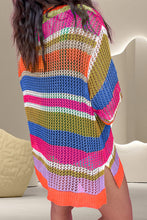 Load image into Gallery viewer, Knit Cover Up Top | Openwork Dropped Shoulder Top
