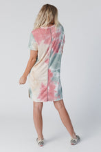 Load image into Gallery viewer, Multicolor Tie Dye Oversized Slit Tee Dress | Dresses/T Shirt Dresses
